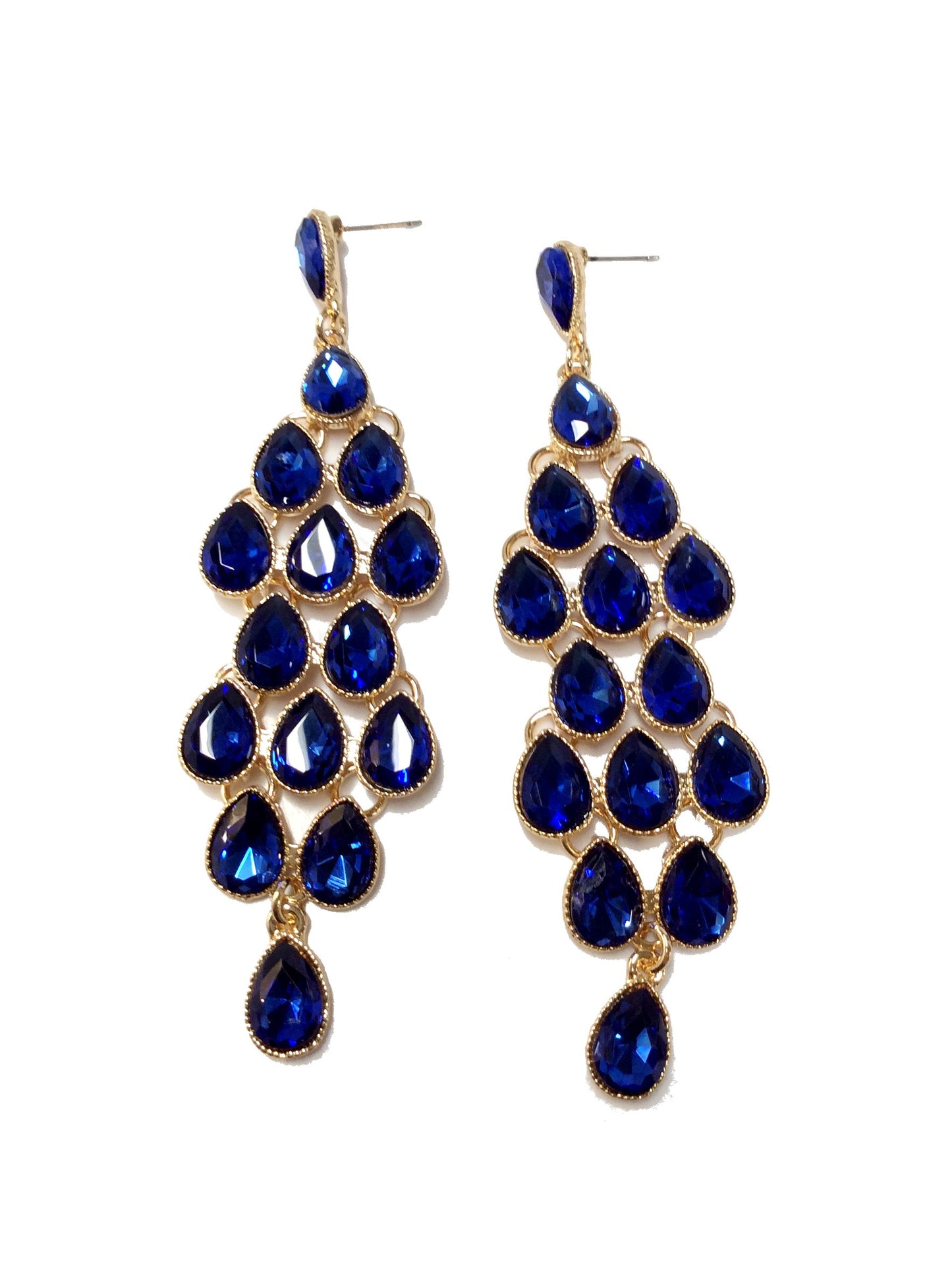 Crystal Stones Post Earring #60-23075GDBL