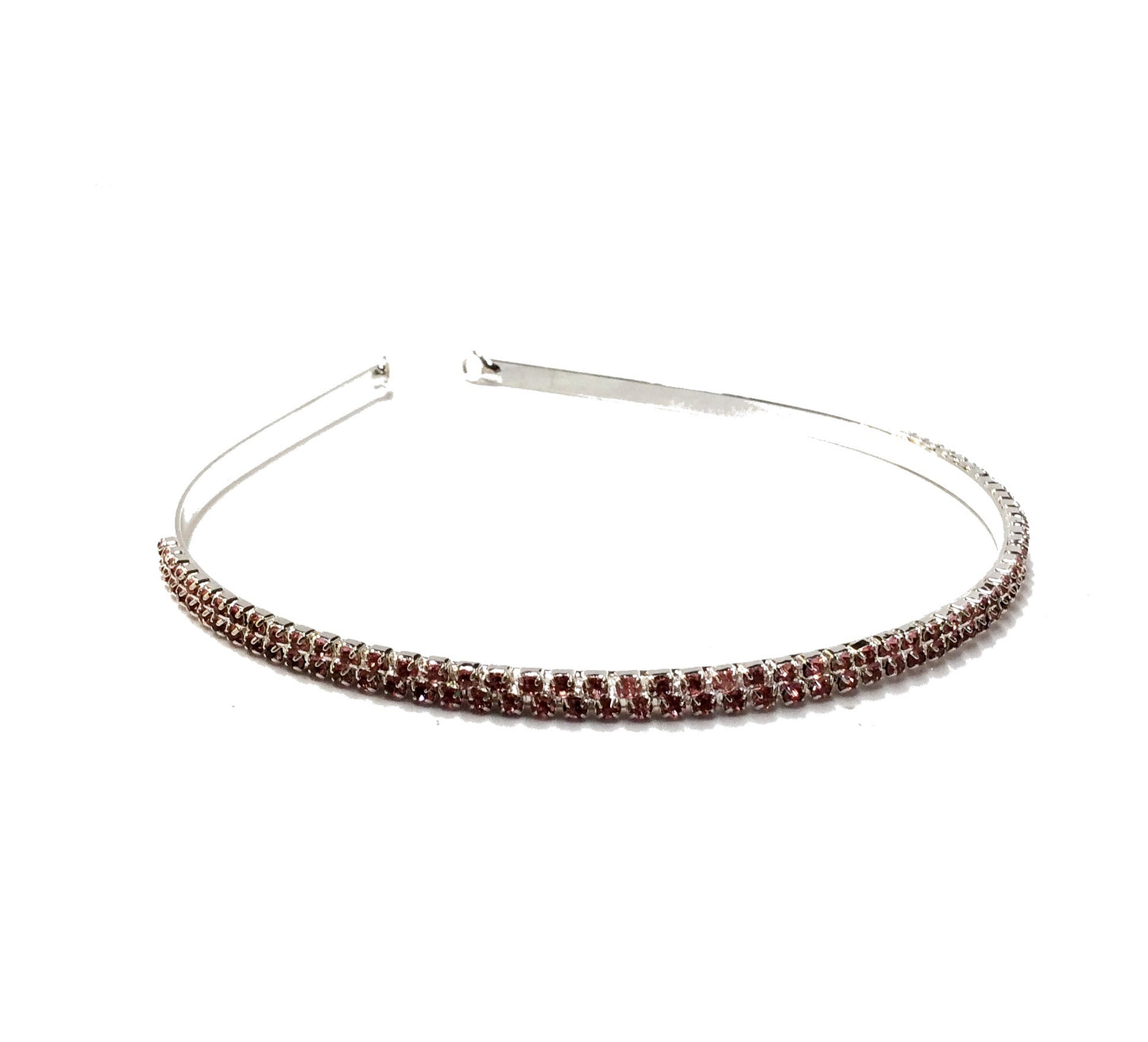 2-Row Crystal Headband (Pink) #76-6581PK