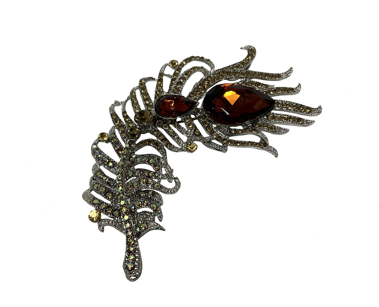 Crystal Feather Pin #40-0064BR