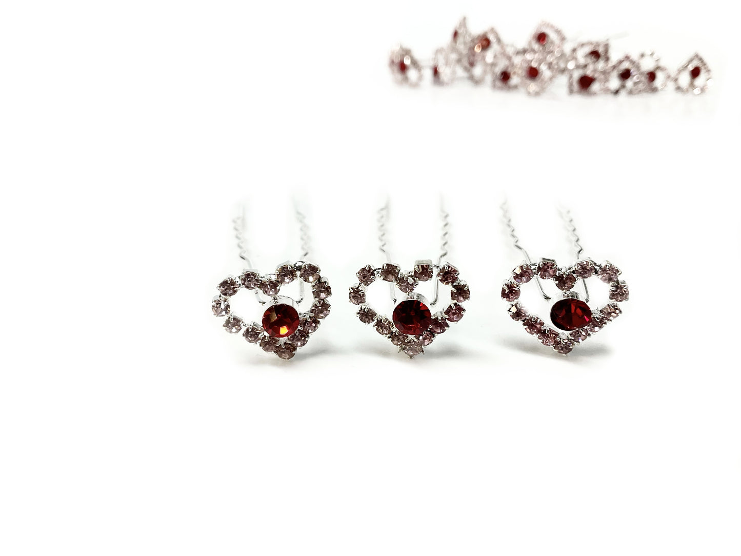 Tiara Heart Hair Pin # 66-42154RD