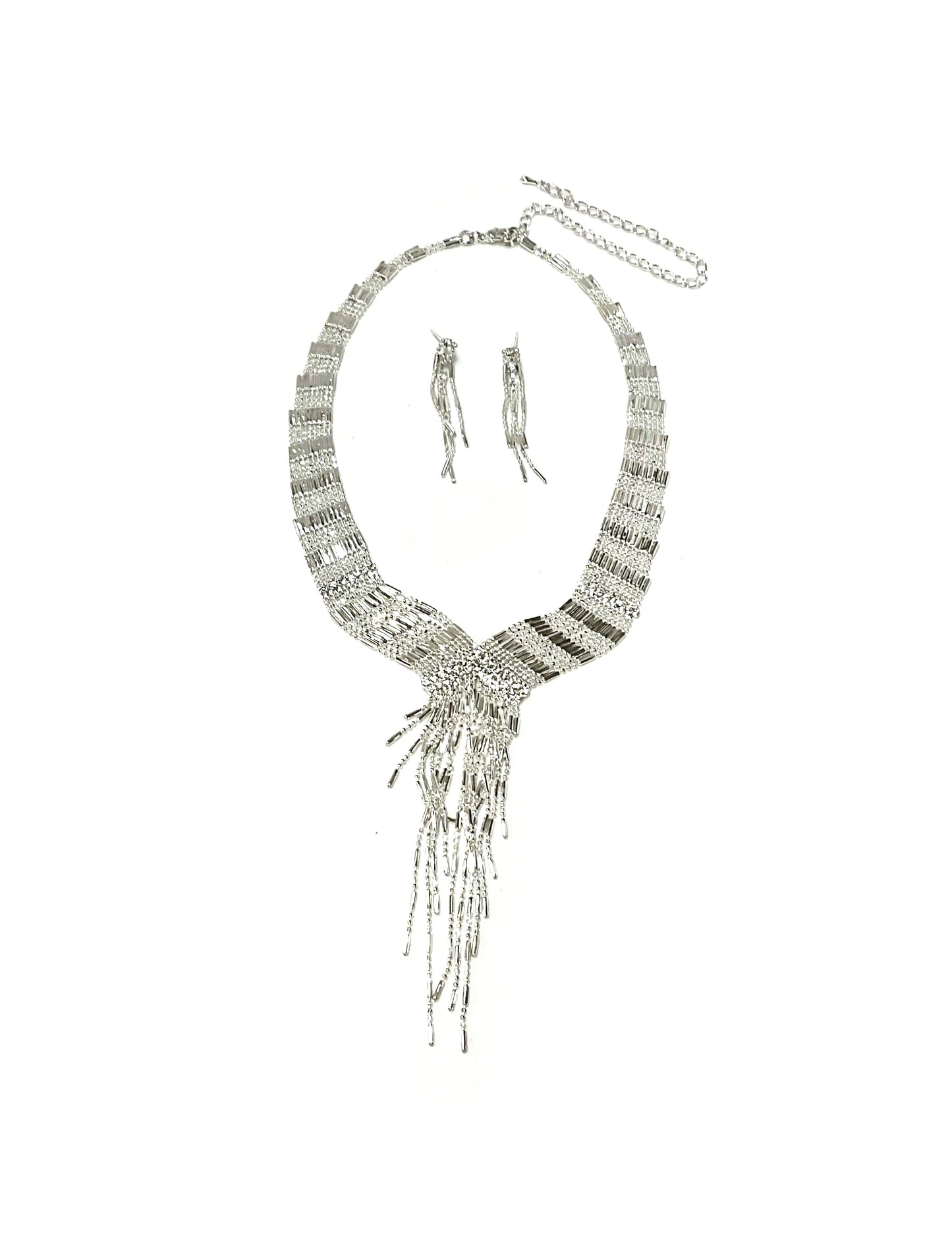 13 Line Necklace and Earrings Set#66-14109S