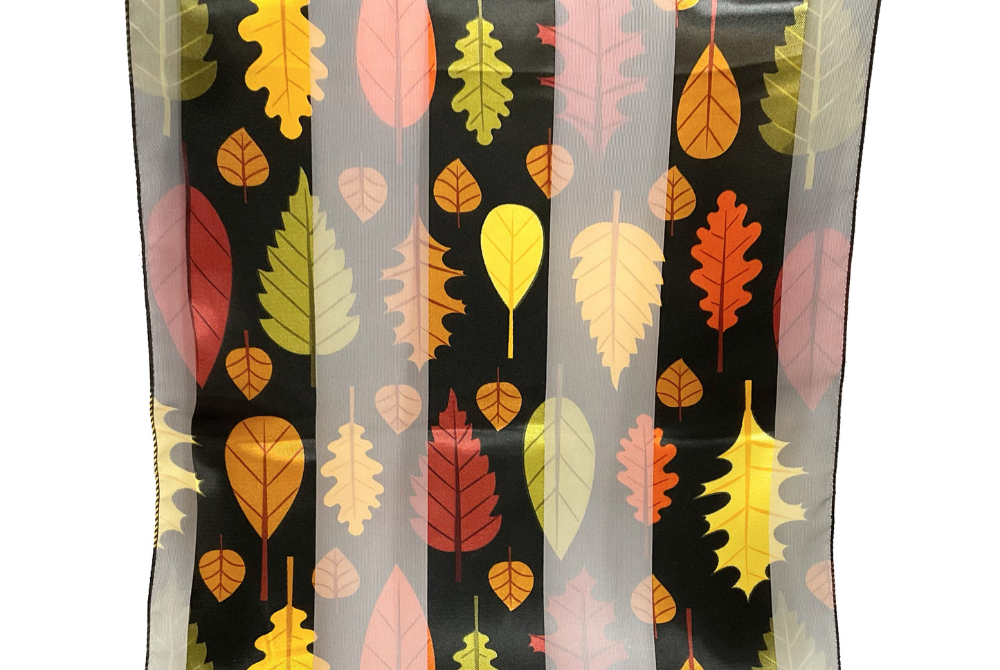 Leaves Satin Scarf #OL1003BK