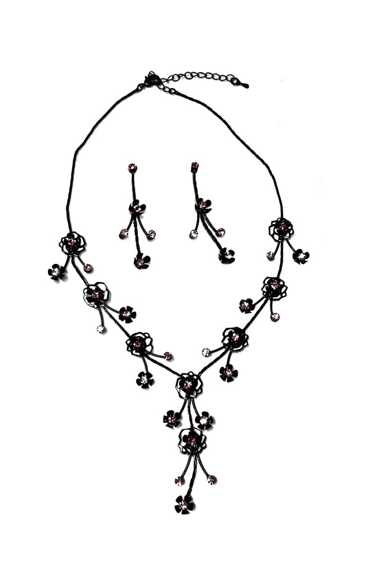 Rose Outline Necklace Set #66-23212