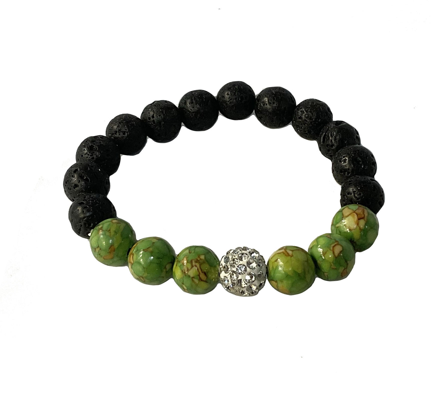 Natural Lava Rock Stone Stretch Bracelet #28-113556
