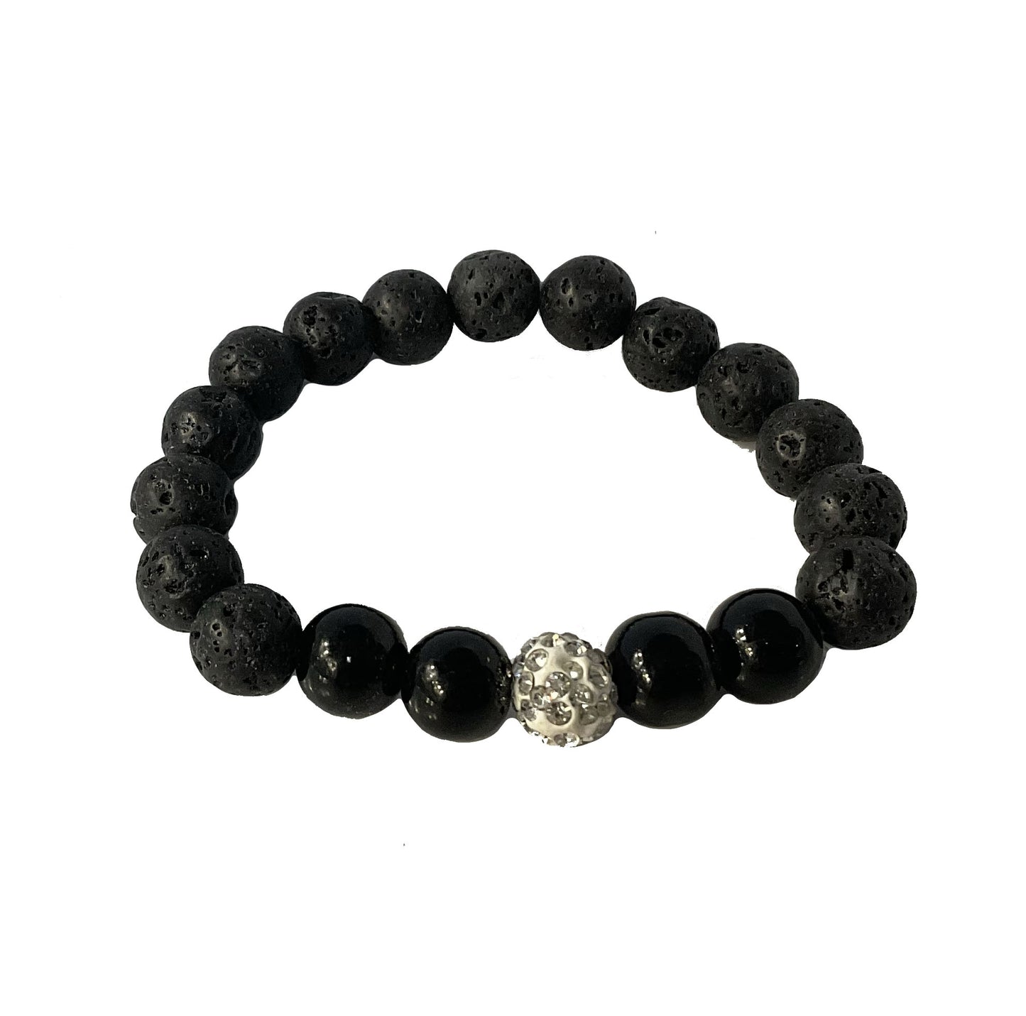 Natural Lava Rock Stone Stretch Bracelet #28-113555