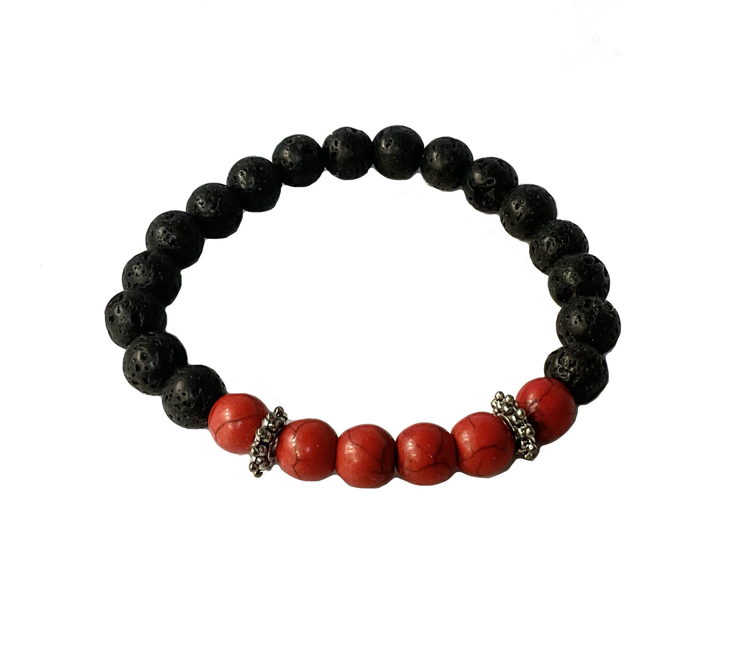 Natural Lava Rock Stone Stretch Bracelet #88-1206362