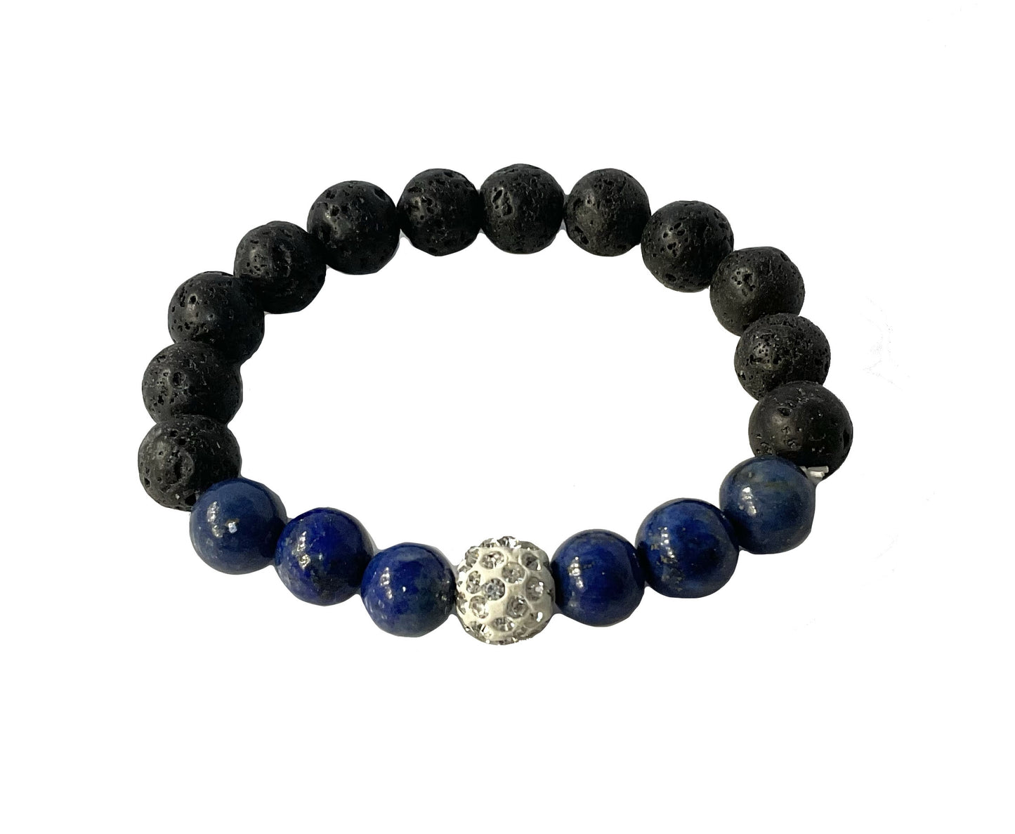 Natural Lava Rock Stone Stretch Bracelet #28-113554