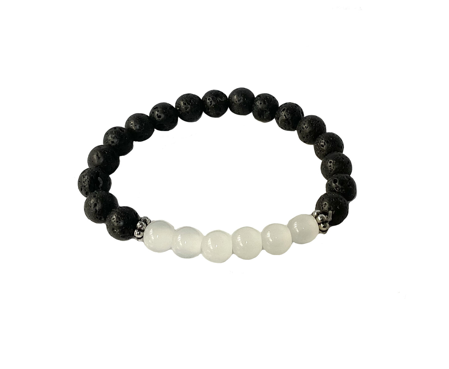 Natural Lava Rock Stone Stretch Bracelet #88-1206361