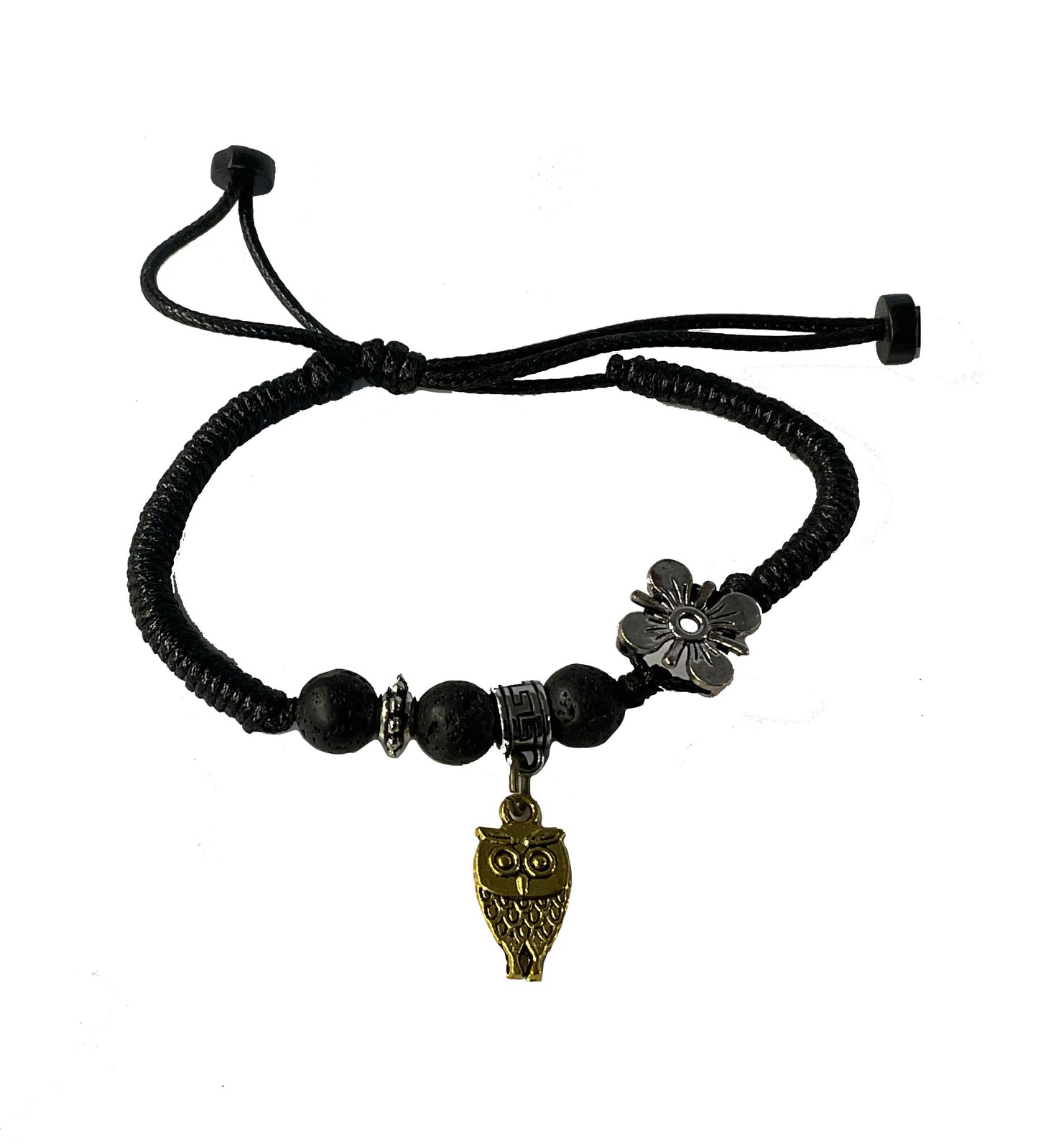 Natural Lava Rock Stone Knot Stretch Bracelet #88-1206382