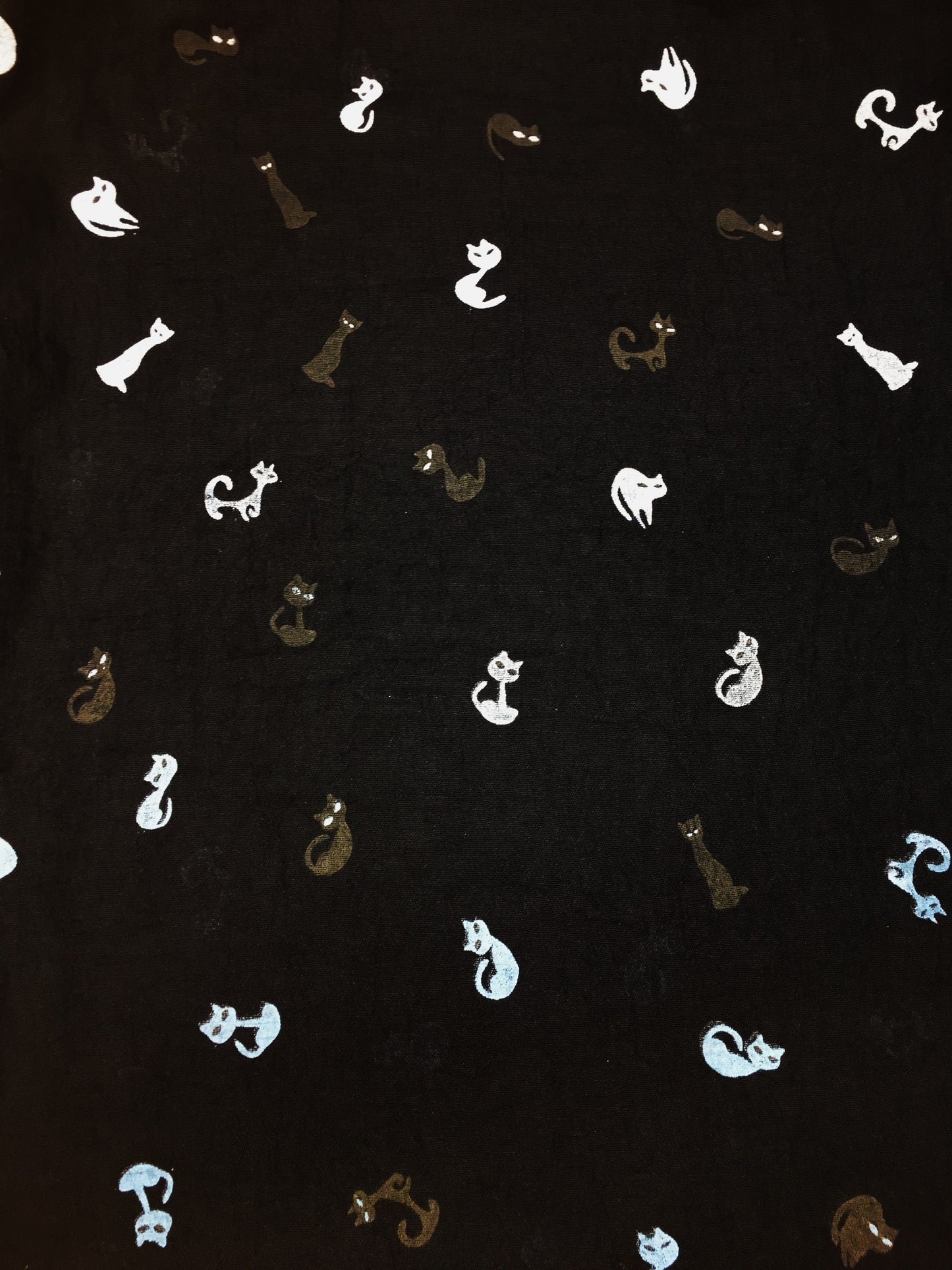 Cats Oblong Scarf (Black) #88-2914BK
