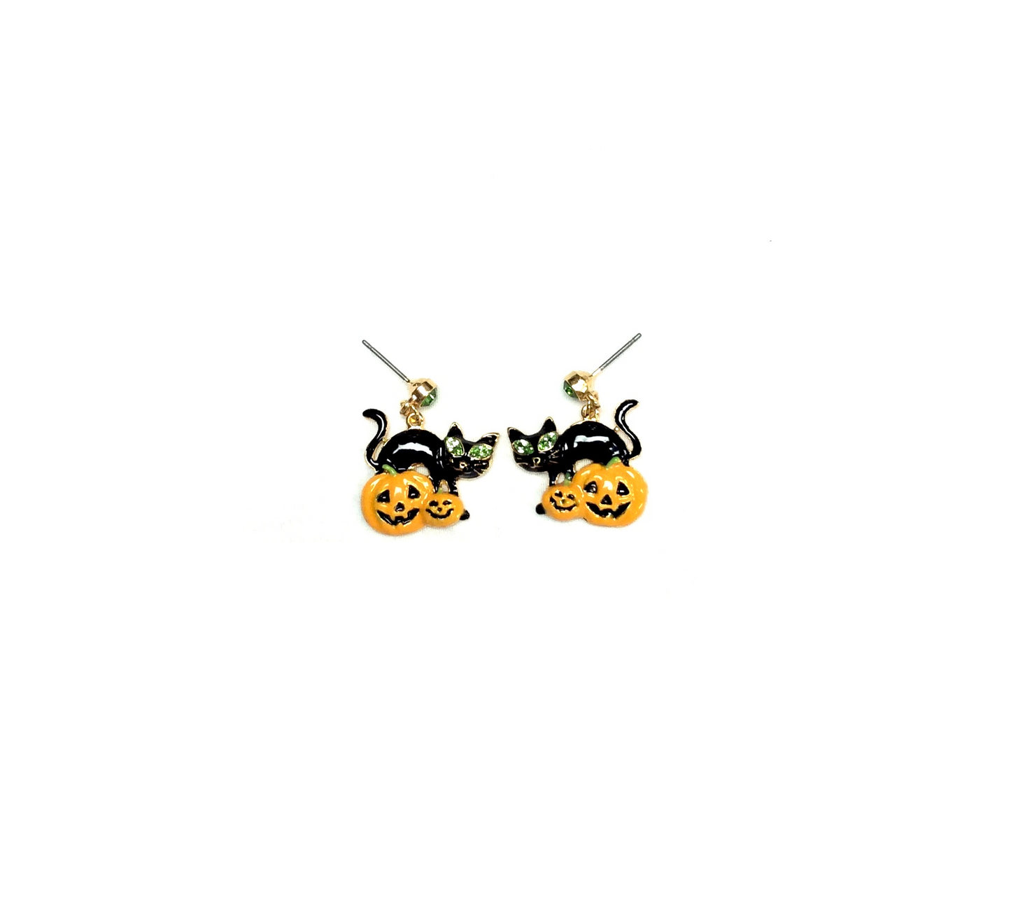 Halloween Cat and Pumpkin Earrings #19-140783