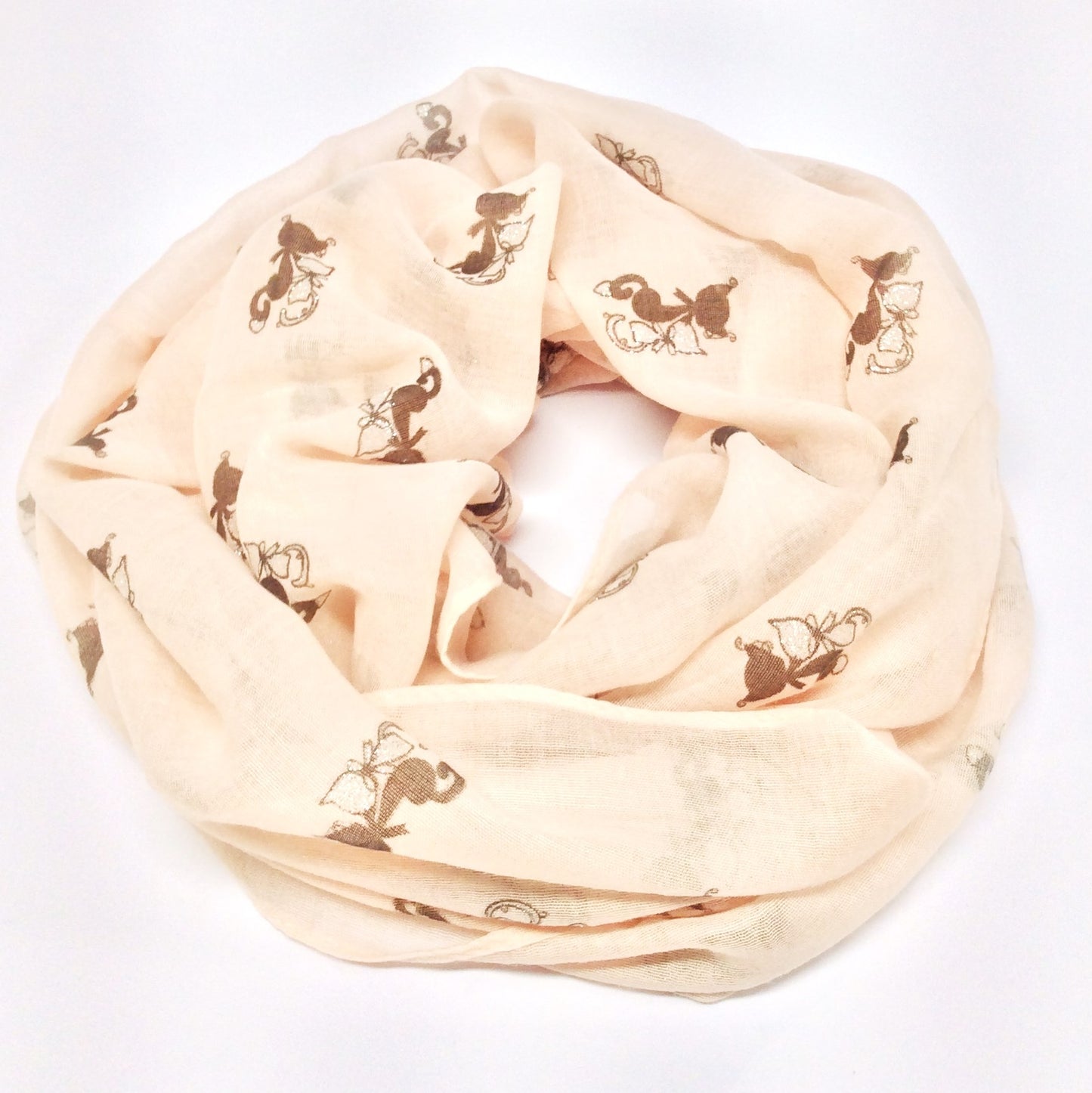 Twin Cats Oblong Scarf (Pink) #88-2912PK