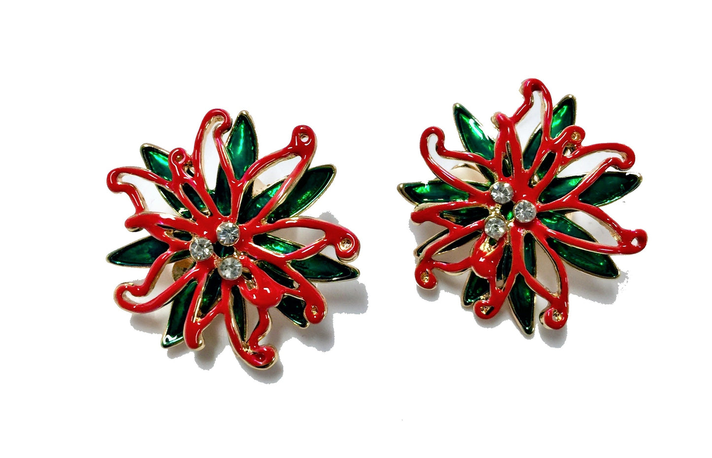 Christmas Poinsettia Post Earring #19-1411731