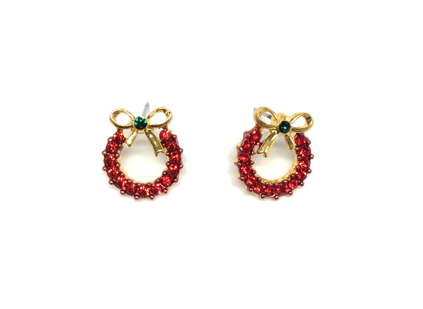 Christmas Wreath Post Earring #86-3038RD