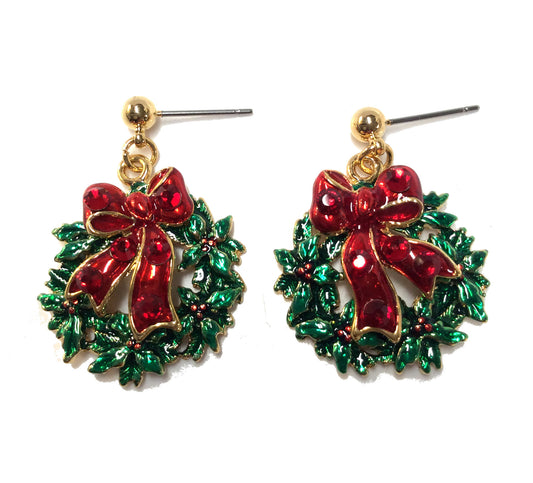 Christmas Wreath Earrings #19-141183