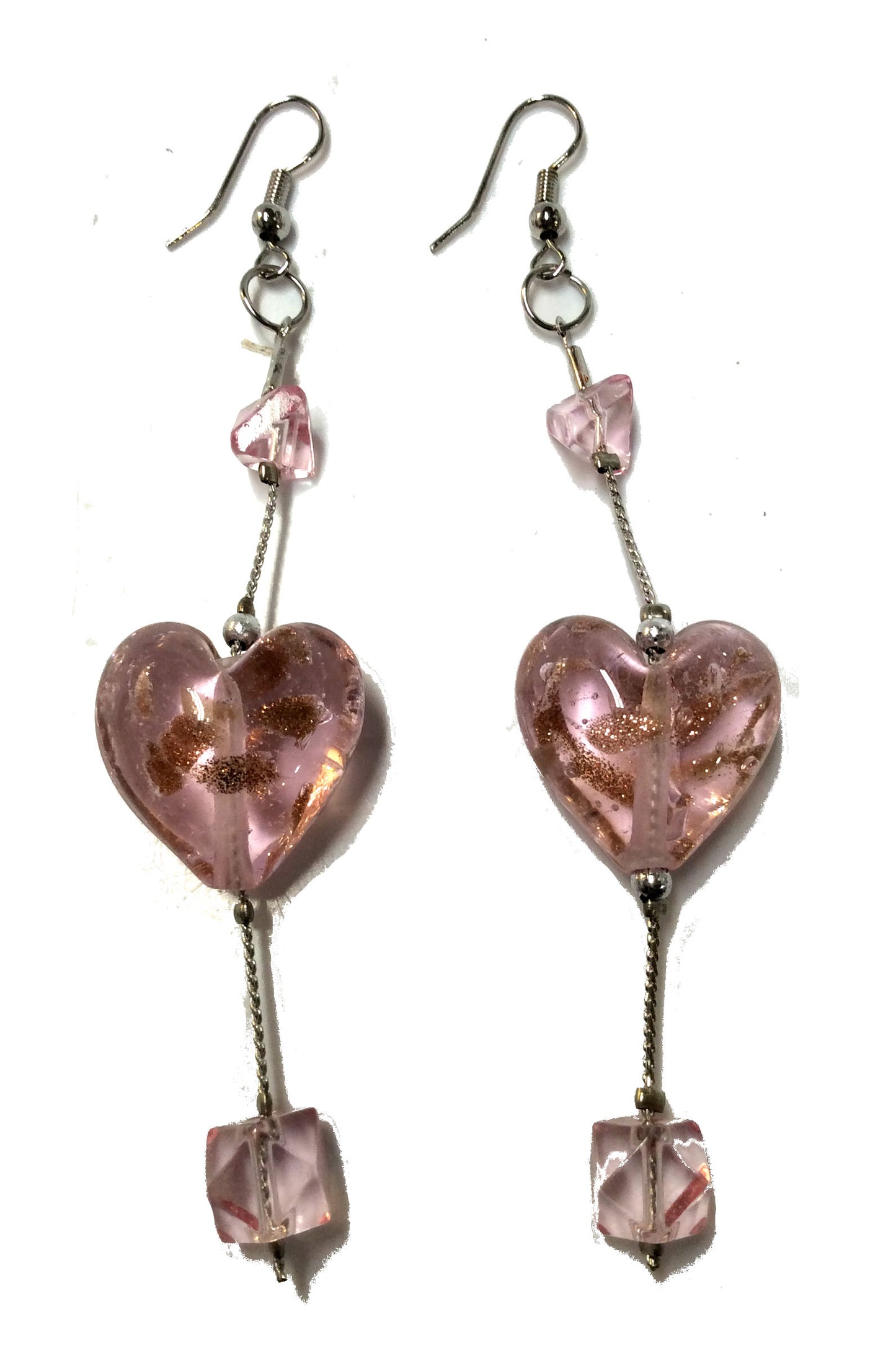 Heart Glass Earring #66-67081PK