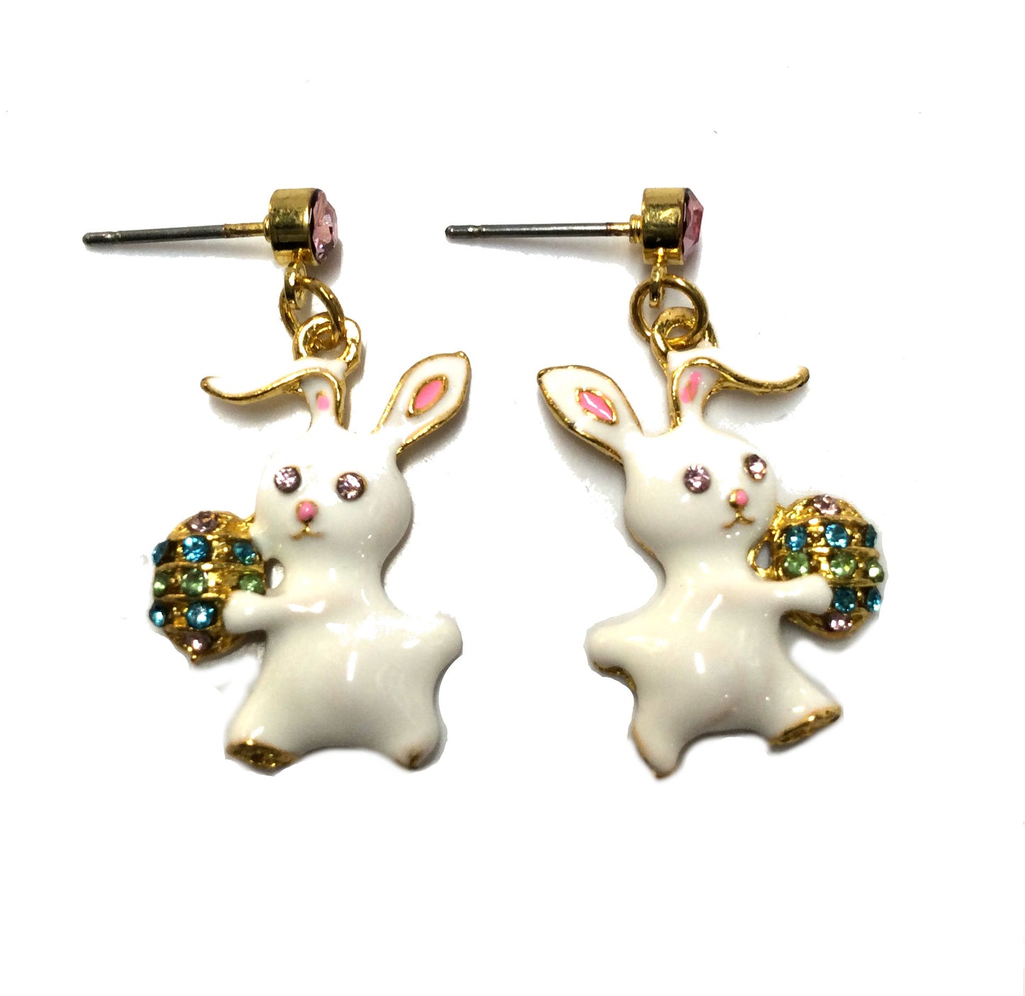 Bunny with Egg Earrings #19-140143