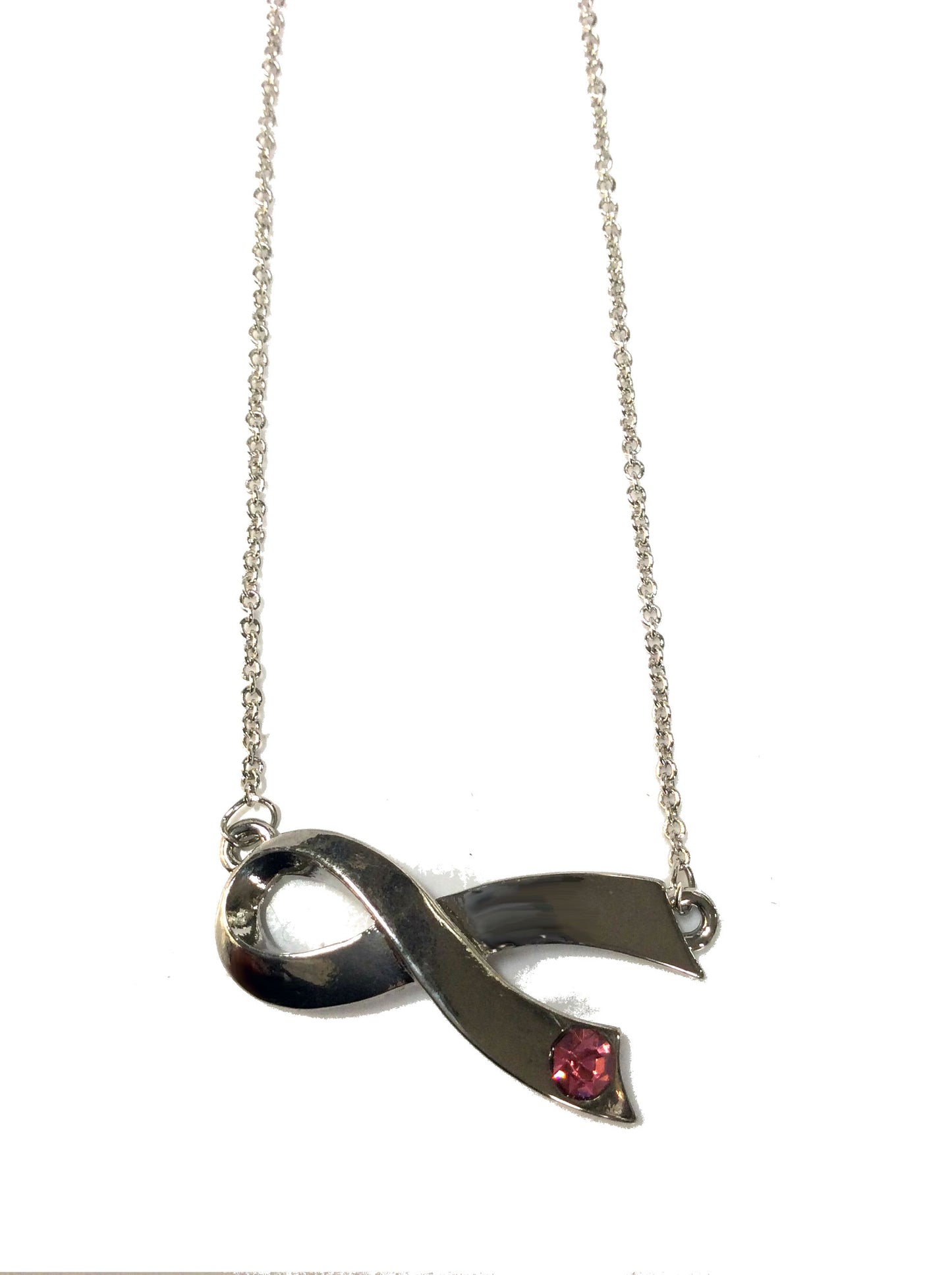 Breast Cancer Awareness Pink Large Ribbon Post Necklaces #12-13788