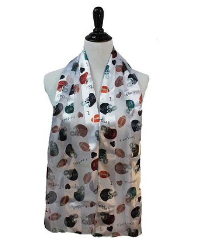 Football Satin Scarf #ON-2032WH (White)