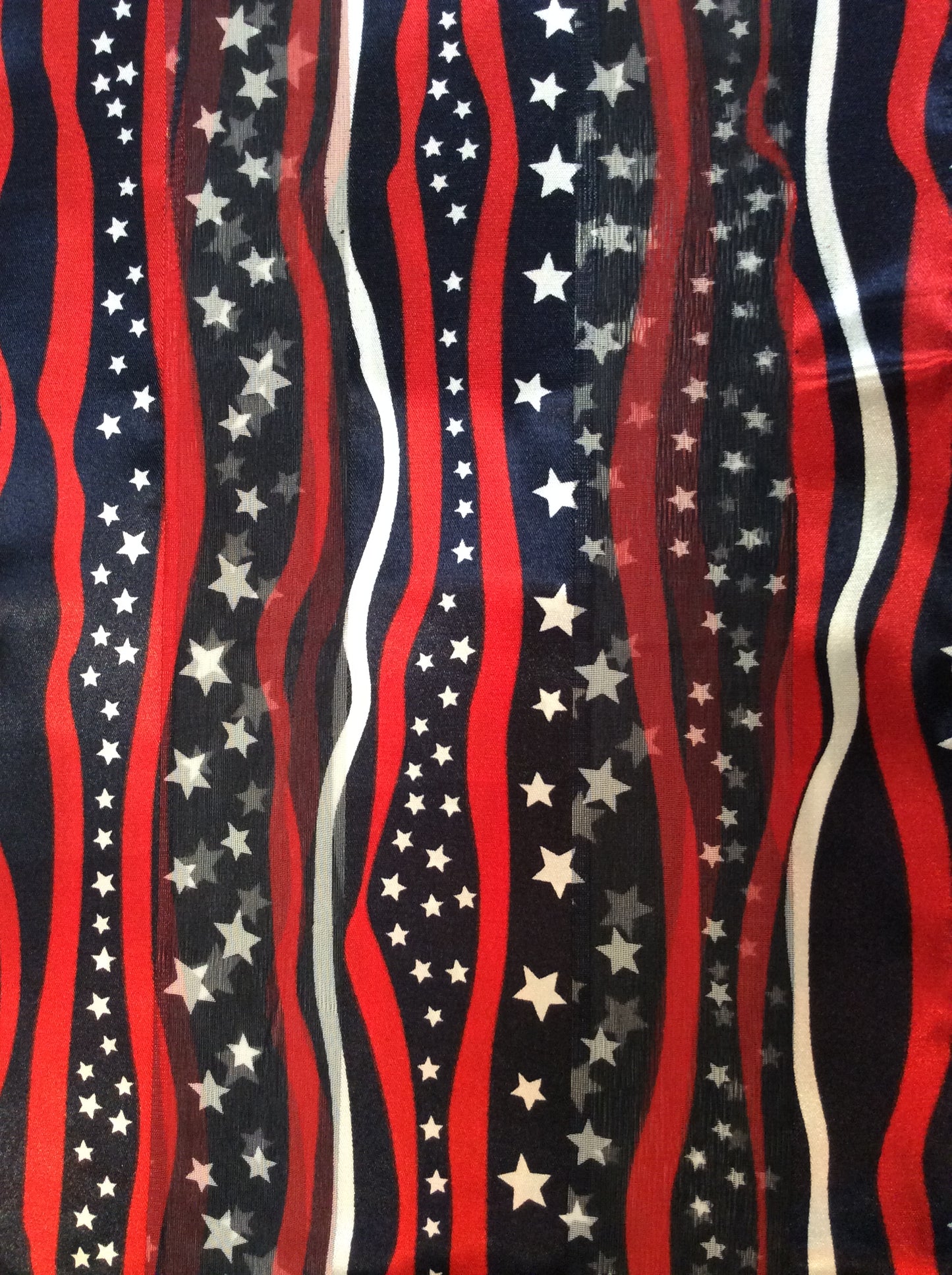 Stars & Stripes Satin Scarf #ON-4003NV (Navy)