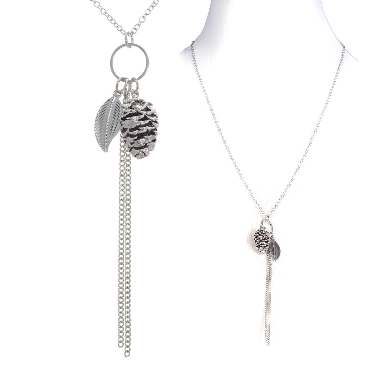 Pinecone Tassel Necklace #12-15222SL