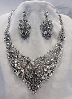 Swirl Necklace-Earring Set #66-23181CL