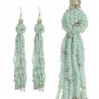 Beaded Tassel Earrings #12-25020MT (Mint)