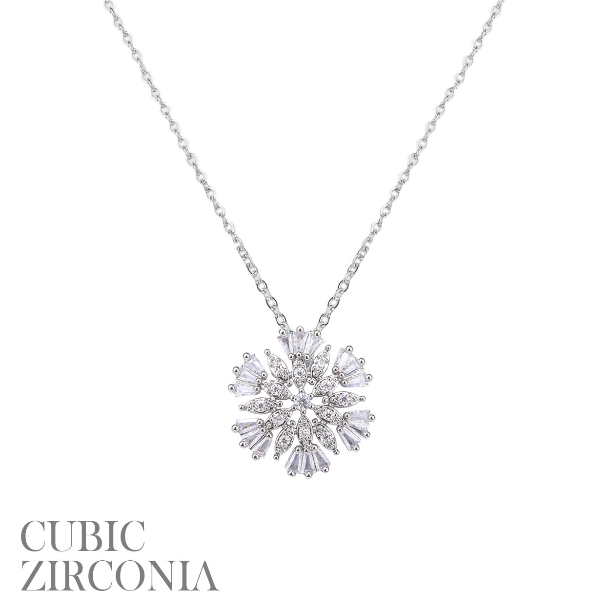 Snowflake CZ Necklace #12-18177