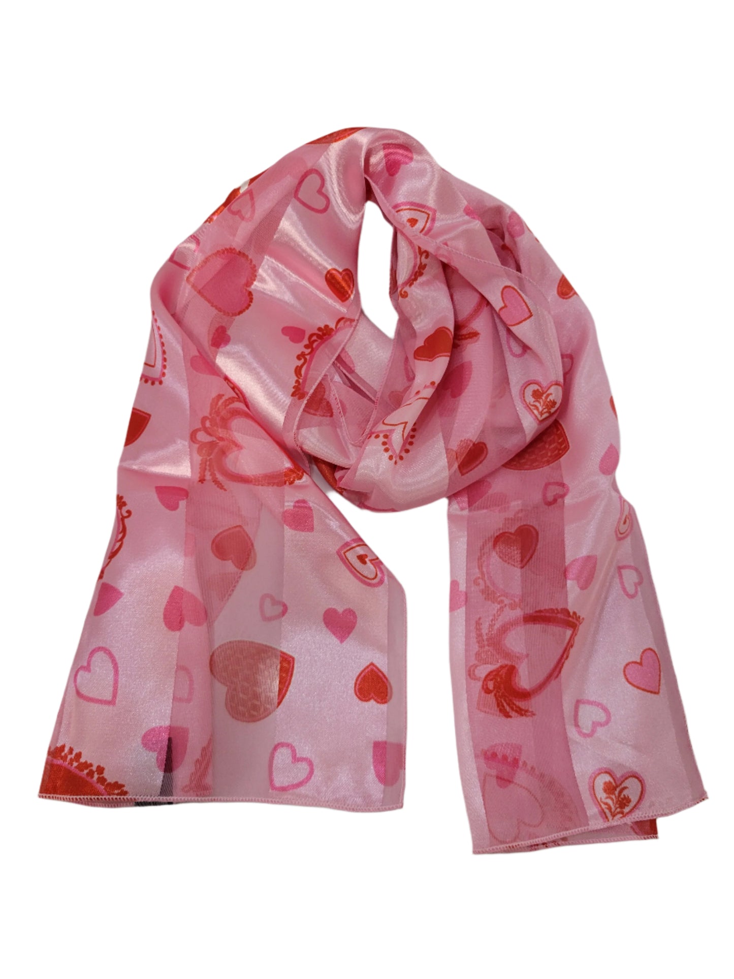Hearts Valentines Satin Scarf #OS-1163PK