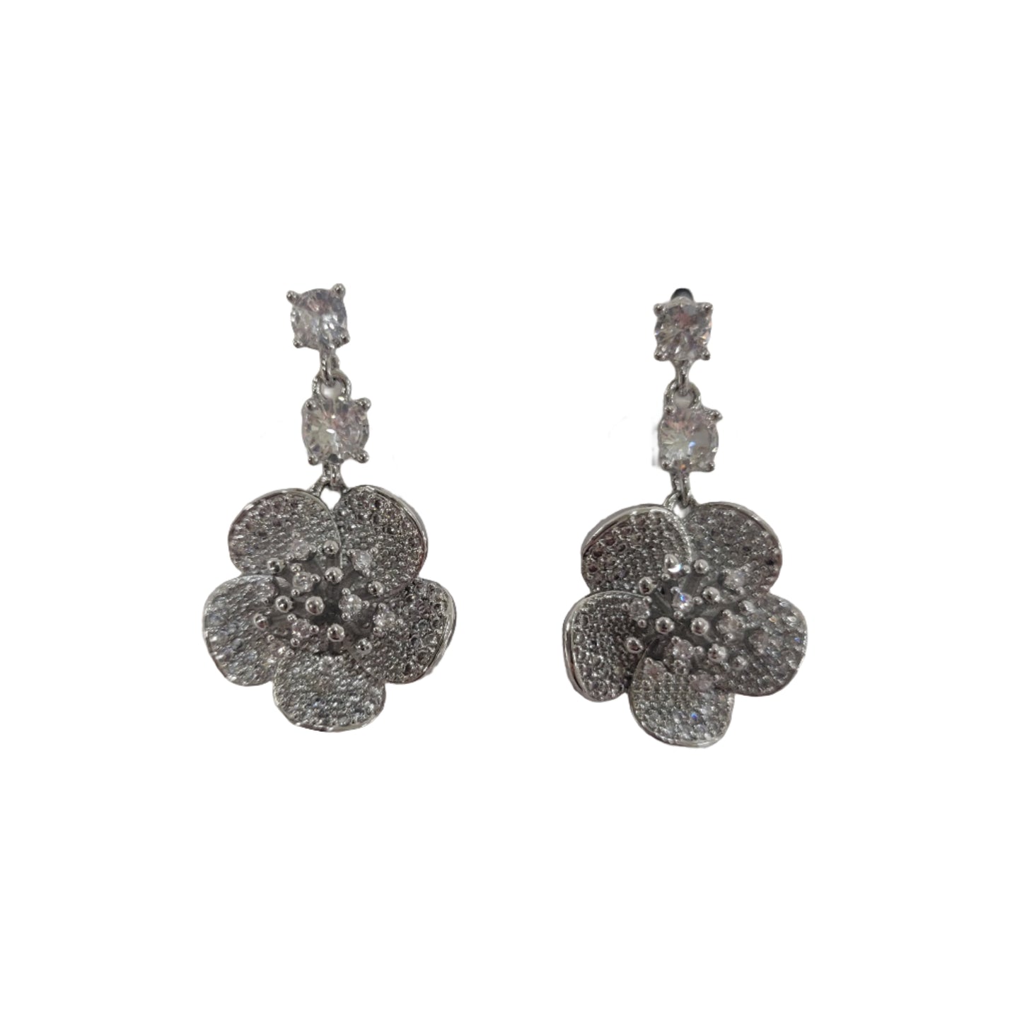 CZ Flower Earrings #60-1142