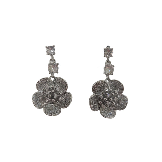 CZ Flower Earrings #60-1142