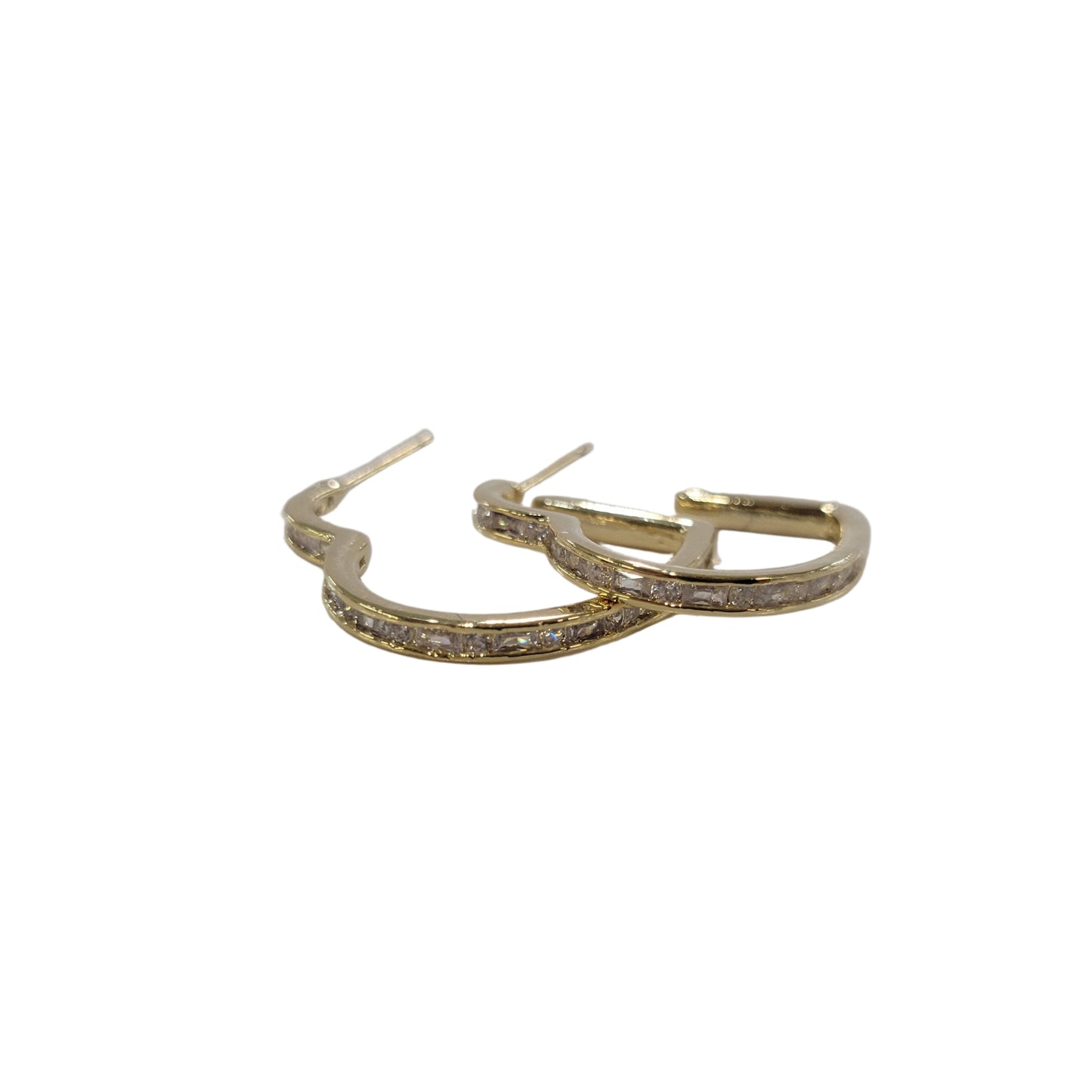 CZ Heart Hoop Earring #60-092
