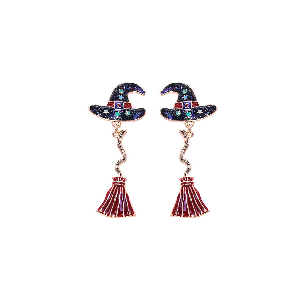 Witch Broom Hat Earring #12-27971