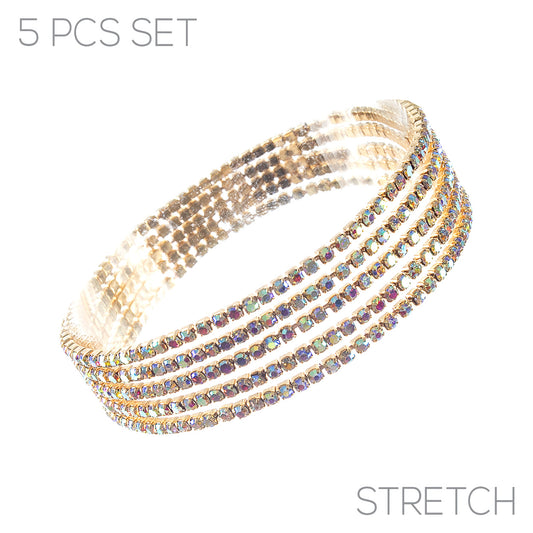 5-Strand Stretch Bracelet #12-83018GAB (Gold AB)