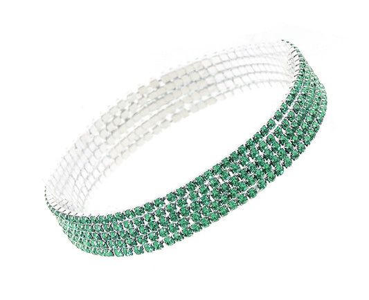 5-Strand Stretch Bracelet  #12-83018GN(Emerald)