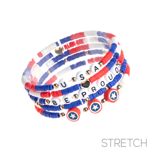 Stars RWB Patriotic Bracelet Set #12-84230