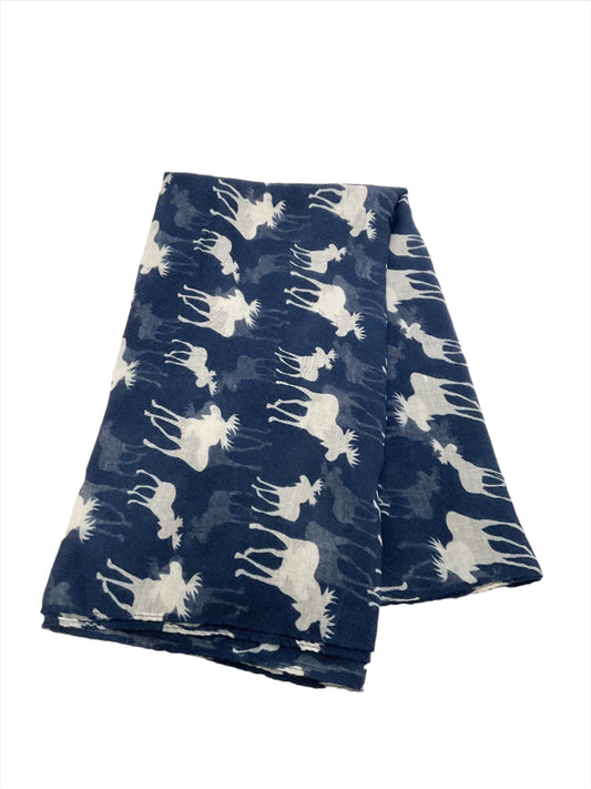 Moose Oblong Scarf #88-2505NY (Navy)