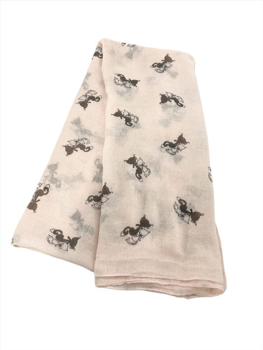 Twin Cats Oblong Scarf (Pink) #88-2912PK