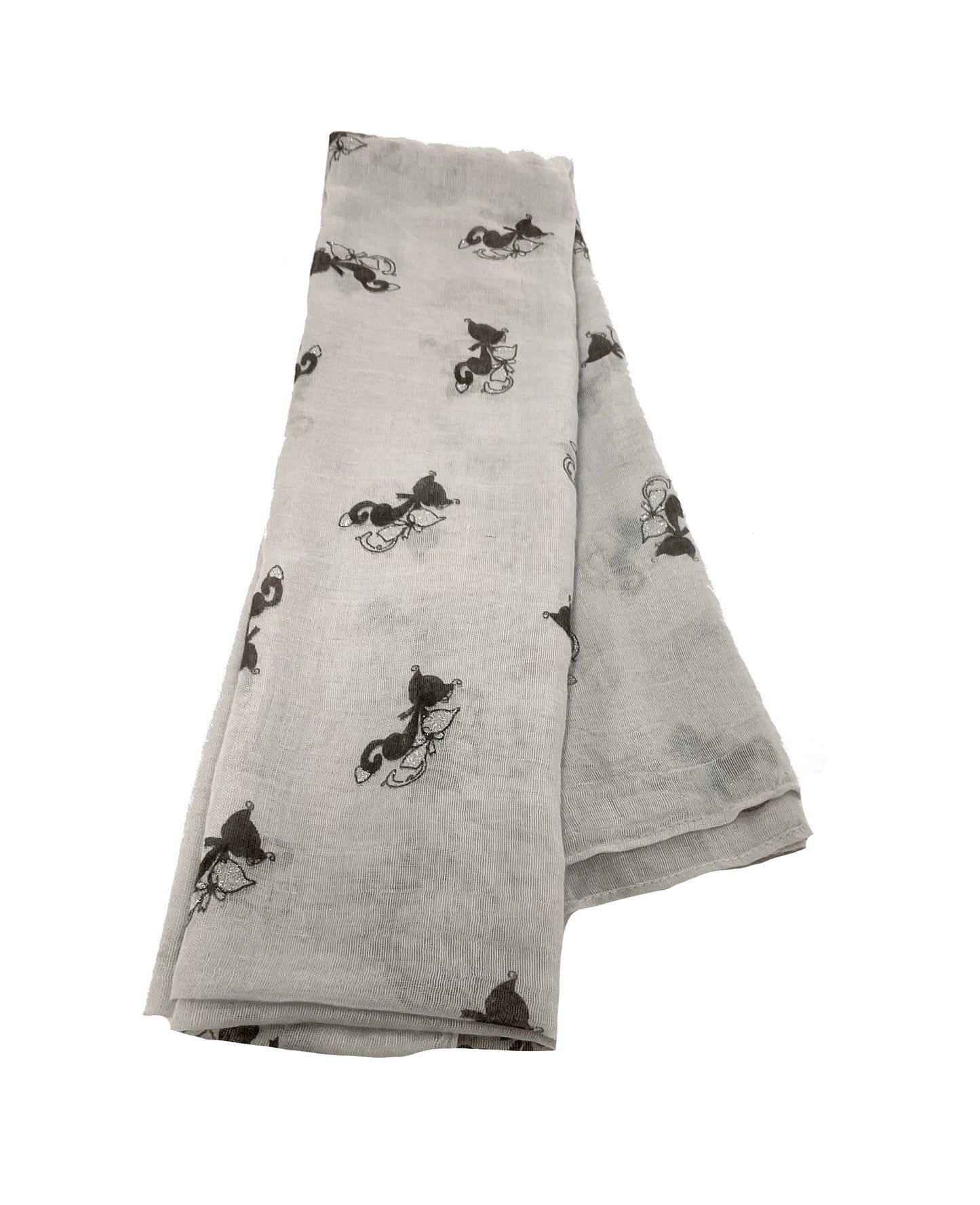 Twin Cats Oblong Scarf #88-2912WH