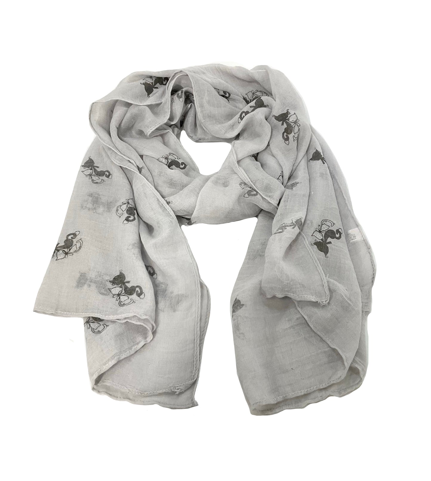 Twin Cats Oblong Scarf #88-2912WH