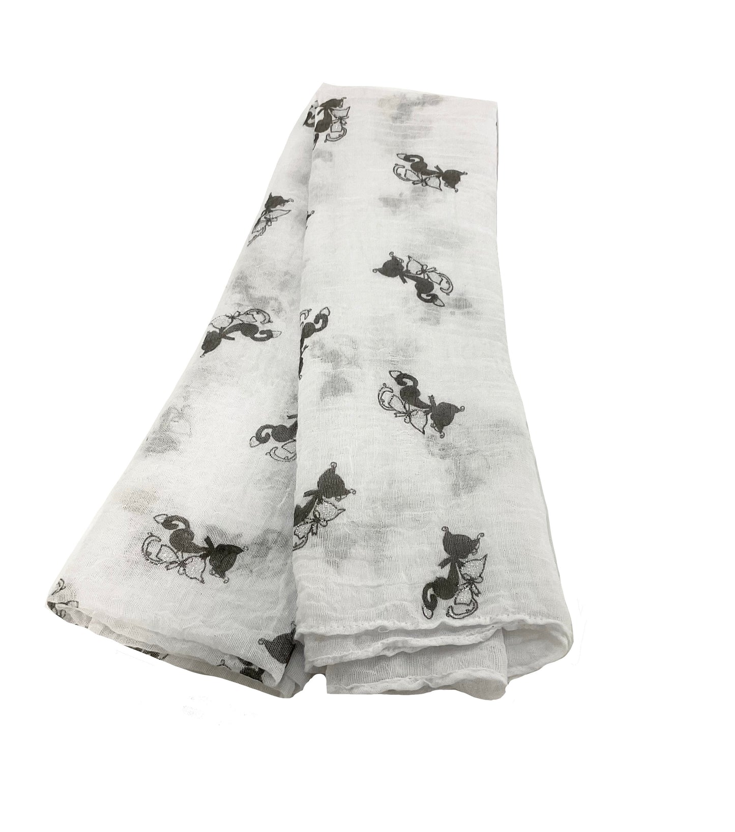 Twin Cats Oblong Scarf #88-2912WH