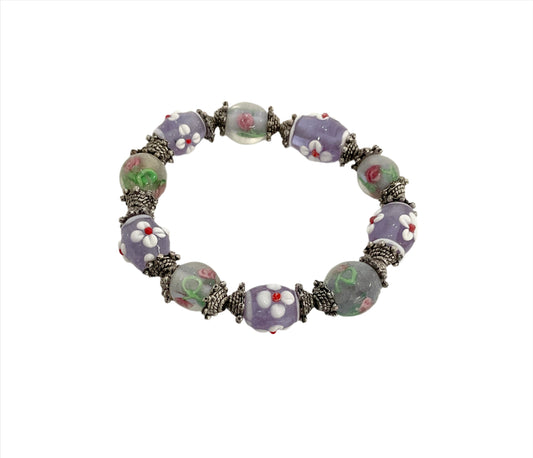 Flower Glass Bracelet#66-41002VT