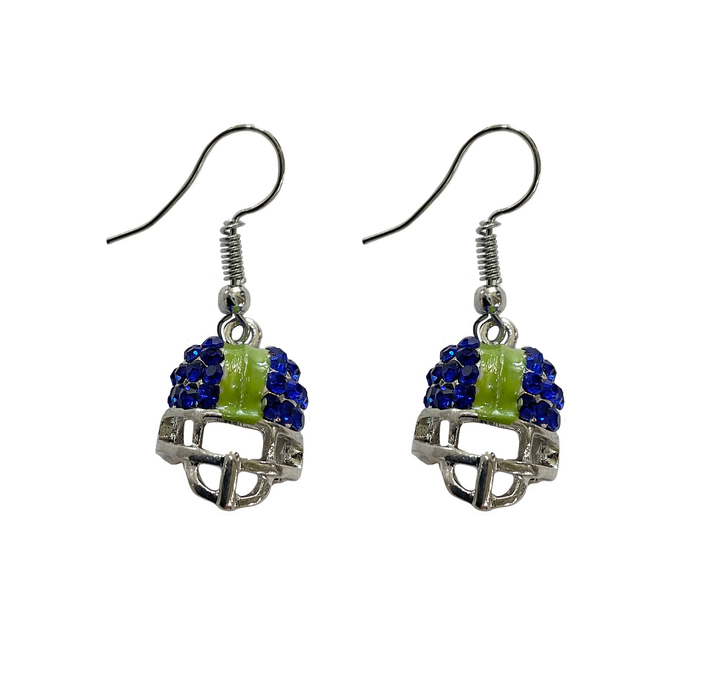 #1 Seattle Fan Helmet Green Blue Earrings #28-11291