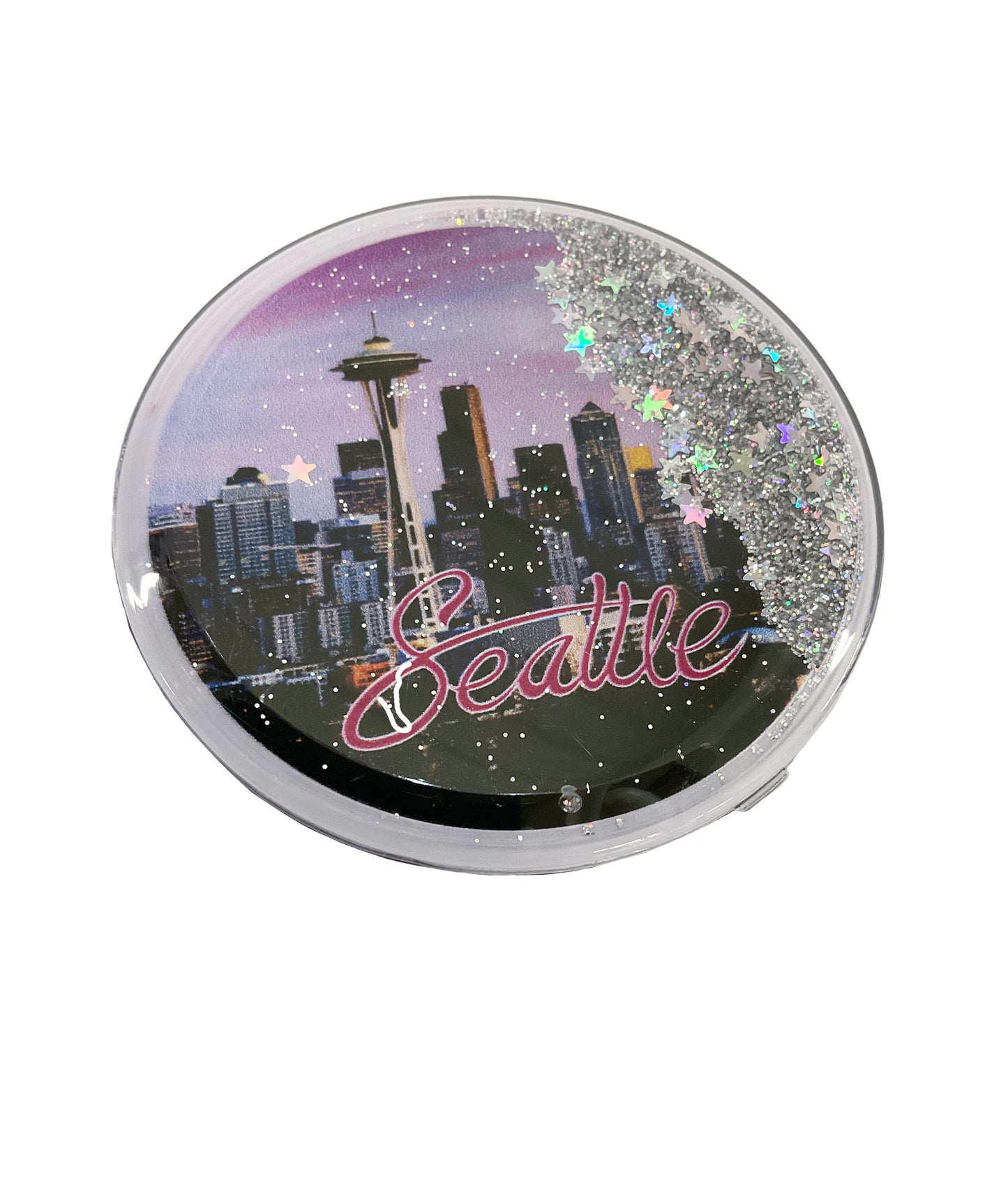 Glitter Seattle Round Magnet #719126