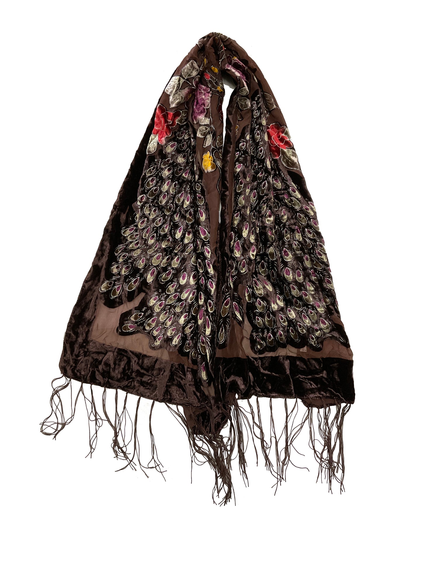 Peacock Velvet Scarf #89-12440BR