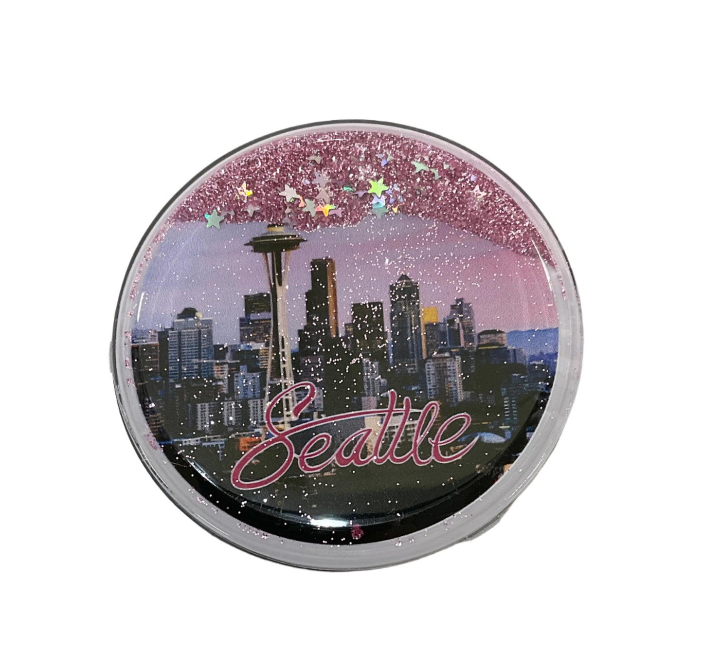 Glitter Seattle Round Magnet #719126