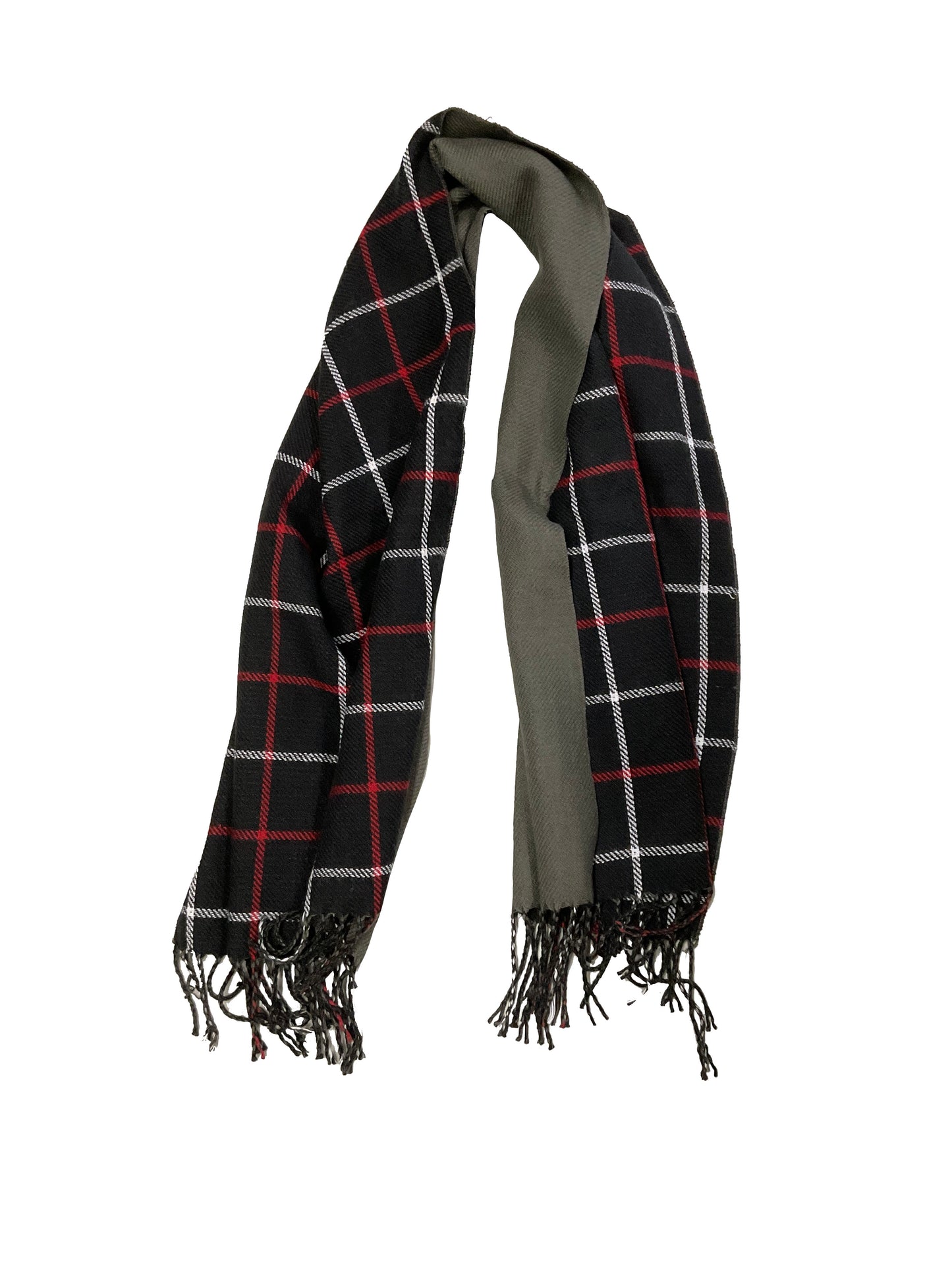 Oblong Scarf #89-93002 Black Grey