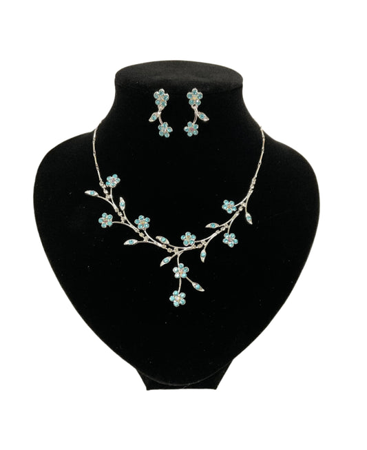 Floral Necklace Set #33-70646BL