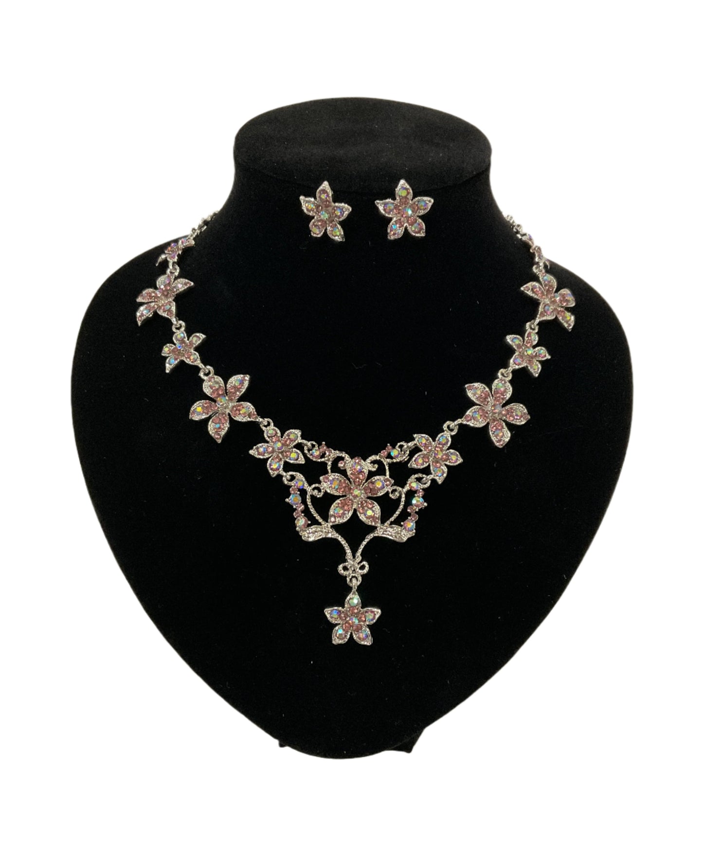 Flower Set Necklace and Earrings #89-3034PP