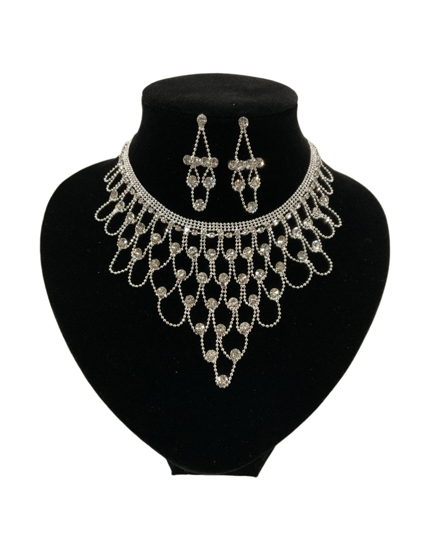 Net style Necklace and Earrings Set #66-14110CL